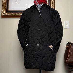 Burberry Black Quilted Trench Coat